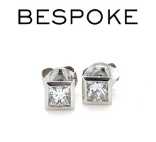 Load image into Gallery viewer, Bespoke Diamond Princess Cut Earrings 1.16ct