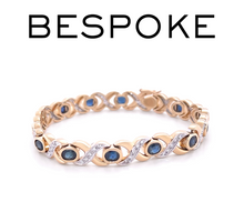 Load image into Gallery viewer, 14ct Yellow Gold Sapphire and Diamond Bracelet 0.56ct 20.13g