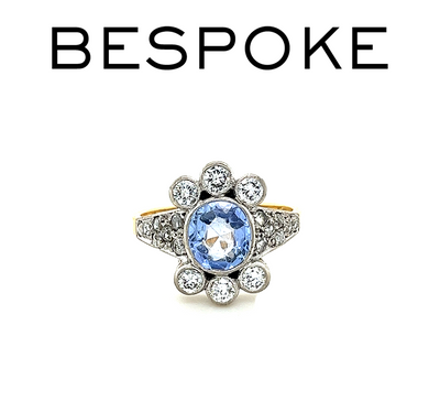 Bespoke Sapphire And Diamond Cluster Ring 2.42ct