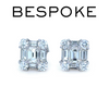 18ct White Gold Diamond Square Cluster Stud Earrings 2.1ct 4.0g