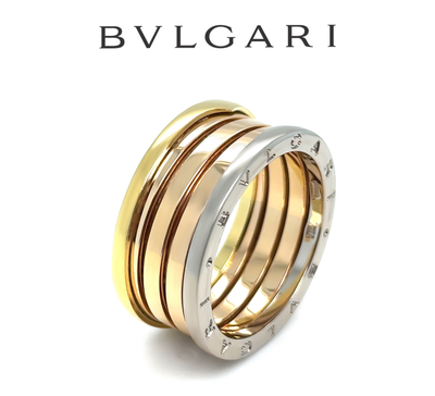Bvlgari 18ct White, Rose & Yellow Gold B.Zero1 4 Band Ring 14g