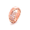 Bvlgari 18ct Yellow Gold Serpenti Scaglie Viper Diamond Ring 0.53ct 6.63g