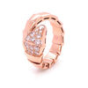 Bvlgari 18ct Yellow Gold Serpenti Scaglie Viper Diamond Ring 0.53ct 6.63g