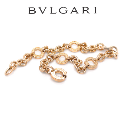 Bvlgari Rare 18ct Yellow Gold 6-Circle Engraved Bracelet 15.82g