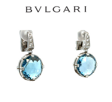 Load image into Gallery viewer, Bvlgari Parentesi Cocktail White Gold Blue Topaz and Diamond Earrings