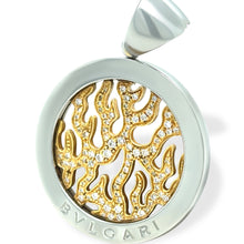 Load image into Gallery viewer, Bvlgari 18ct Yellow Gold and Steel Diamond Tondo Pendant 13.1g 0.65ct