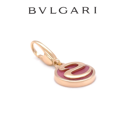Bvlgari Rare 18ct Yellow Gold Rhodochrosite Charm Pendant 4.17g