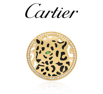 Cartier Black Lacquer, Diamond And Tsavorite Garnet 'Panthère De Cartier' Ring