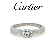 Load image into Gallery viewer, Cartier Platinum Solitaire Diamond Ring 0.40ct