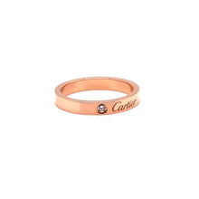 Load image into Gallery viewer, Cartier 18ct Rose Gold C de Cartier Diamond Wedding Band Ring 0.03ct 4g