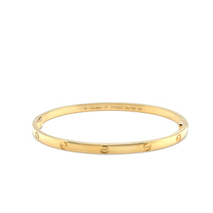 Cartier 18ct Yellow Gold Love Bracelet Small Model 19.31g – Size 17