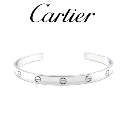 Cartier 18ct White Gold LOVE Cuff Bracelet 27.7g