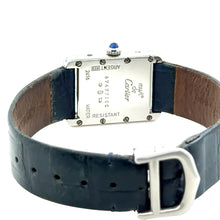 Load image into Gallery viewer, Cartier Tank Must Silver Quartz Watch Green Strap