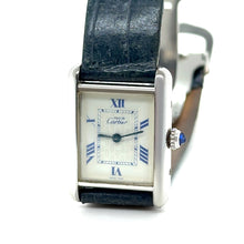 Load image into Gallery viewer, Cartier Tank Must Silver Quartz Watch Green Strap