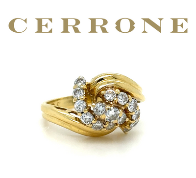 Cerrone 18ct Yellow Gold Diamond Cluster Ring 0.80ct