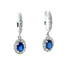 Load image into Gallery viewer, Cerrone 18ct White Gold Sapphire &amp; Diamond Earrings 1.74ct 3.7g