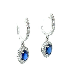 Load image into Gallery viewer, Cerrone 18ct White Gold Sapphire &amp; Diamond Earrings 1.74ct 3.7g