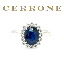 Load image into Gallery viewer, Cerrone 18ct White Gold Sapphire &amp; Diamond Ring 2.22ct 3.8g