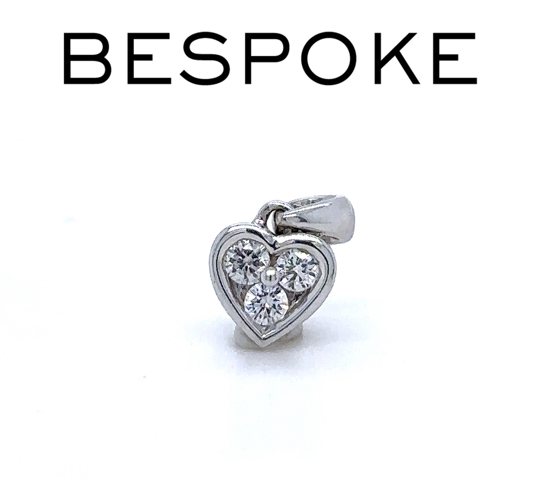 Bespoke Diamond Heart Cluster Pendant 0.15ct