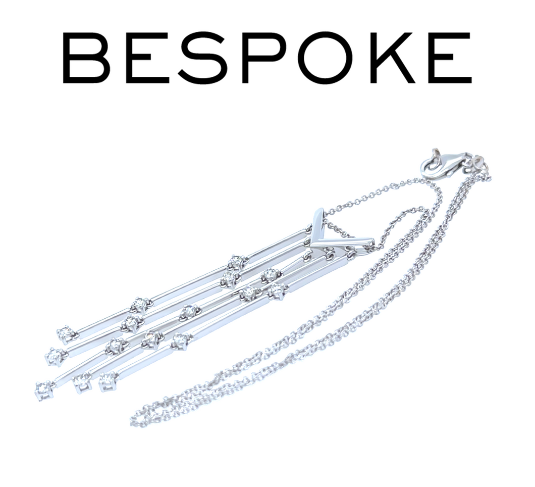 18ct White Gold Five-Line Diamond Pendant 0.64ct 7.77g