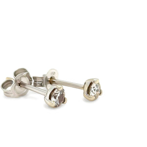Bespoke 18ct White Gold Diamond Stud Earrings 0.20ct
