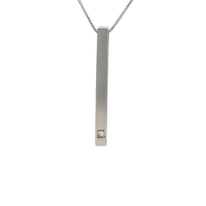 Bespoke 18ct White Gold Diamond Pendant & Necklace 0.05ct
