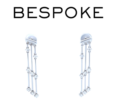 18ct White Gold Diamond Chandelier Drop Earrings 0.72ct 7.24g