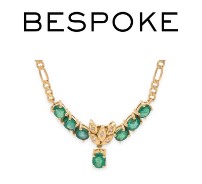 18ct Yellow Gold Emerald & Diamond Pendant Necklace 1.40ct 7.4g