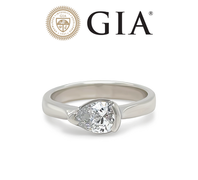 GIA Platinum Diamond Engagement Ring 0.91ct