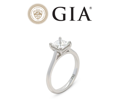 GIA 18ct White Gold Diamond Engagement Ring 1.02ct