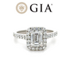GIA 18ct White Gold Emerald Cut Diamond Engagement Ring 1.59ct