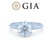 GIA 18ct White Gold Round Brilliant Cut Diamond Engagement Ring 1.50ct