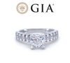 GIA Platinum Cushion Cut Diamond Ring 2.00ct 8.95g