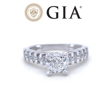 Load image into Gallery viewer, GIA Platinum Cushion Cut Diamond Ring 2.00ct 8.95g