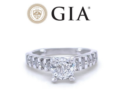 GIA Platinum Cushion Cut Diamond Ring 2.00ct 8.95g