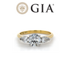 GIA 18ct Yellow Gold & Platinum Diamond Engagement Ring 1.37ct 3.7g