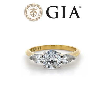 GIA 18ct Yellow Gold & Platinum Diamond Engagement Ring 1.37ct 3.7g
