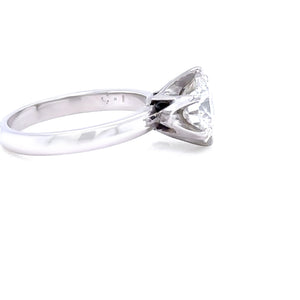 GIA Platinum Round Brilliant Cut Diamond Engagement Ring 1.56ct
