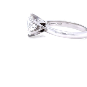 GIA Platinum Round Brilliant Cut Diamond Engagement Ring 1.56ct