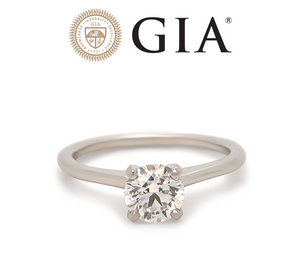 GIA Platinum Diamond Engagement Ring 0.87ct