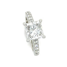 Load image into Gallery viewer, GIA Platinum Princess Cut Diamond Engagement Ring 3.02ct 7.9g