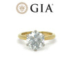 GIA 18ct Yellow & White Gold Diamond Solitaire Ring 3.01ct 5.04g