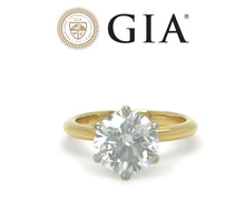 Load image into Gallery viewer, GIA 18ct Yellow &amp; White Gold Diamond Solitaire Ring 3.01ct 5.04g