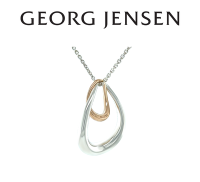 Georg Jensen 18ct Rose Gold & Sterling Silver Offspring Necklace 6.22g