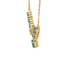 Load image into Gallery viewer, 18ct Yellow Gold Emerald &amp; Diamond Pendant Necklace 1.40ct 7.4g