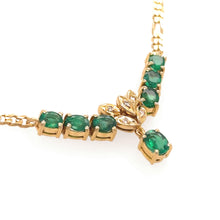 Load image into Gallery viewer, 18ct Yellow Gold Emerald &amp; Diamond Pendant Necklace 1.40ct 7.4g