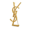 Yves Saint Laurent Gold-Plated Cassandre YSL Brooch 18.69g