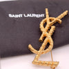 Yves Saint Laurent Gold-Plated Cassandre YSL Brooch 18.69g