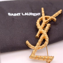 Load image into Gallery viewer, Yves Saint Laurent Gold-Plated Cassandre YSL Brooch 18.69g