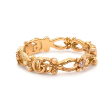 Load image into Gallery viewer, Gucci 18ct Yellow Gold Flora Diamond Ring 0.06ct 2.89g